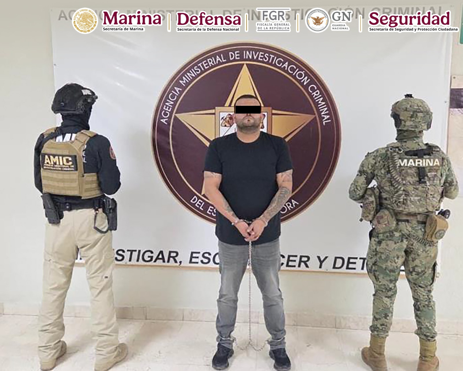 Detienen en Sonora a un objetivo prioritario con orden de aprehensión por delincuencia organizada